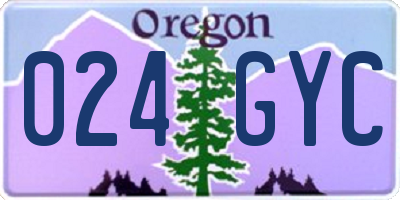OR license plate 024GYC