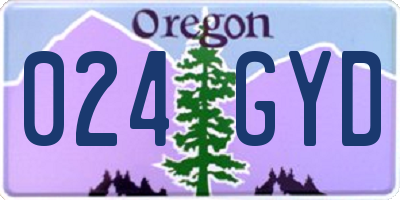 OR license plate 024GYD