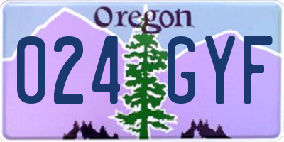 OR license plate 024GYF