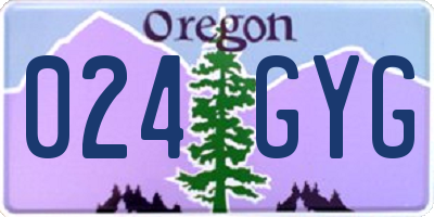 OR license plate 024GYG