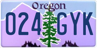 OR license plate 024GYK