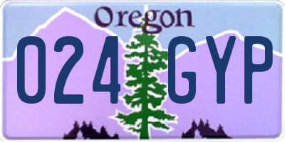 OR license plate 024GYP