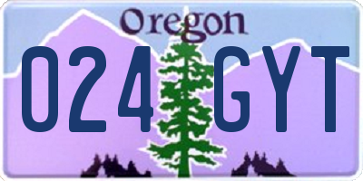 OR license plate 024GYT