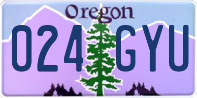 OR license plate 024GYU