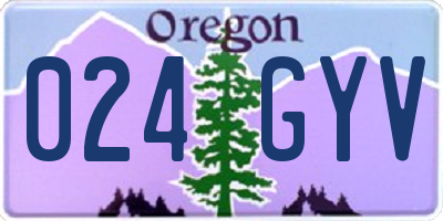 OR license plate 024GYV