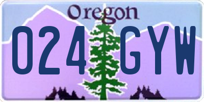 OR license plate 024GYW