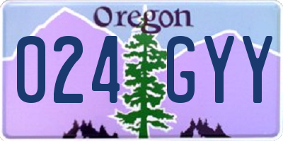 OR license plate 024GYY