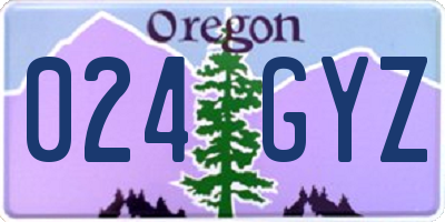 OR license plate 024GYZ