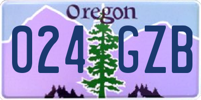 OR license plate 024GZB