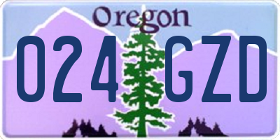 OR license plate 024GZD