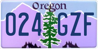 OR license plate 024GZF