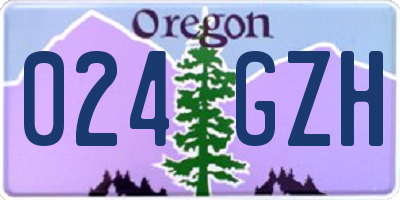 OR license plate 024GZH