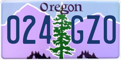 OR license plate 024GZO