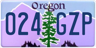 OR license plate 024GZP