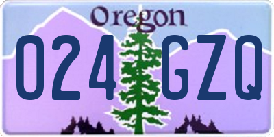OR license plate 024GZQ
