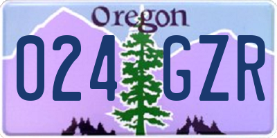 OR license plate 024GZR