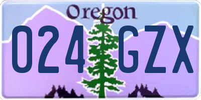 OR license plate 024GZX