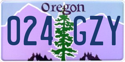 OR license plate 024GZY
