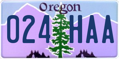 OR license plate 024HAA