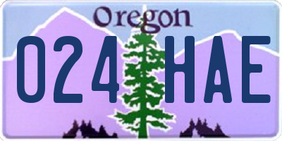 OR license plate 024HAE