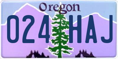 OR license plate 024HAJ