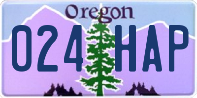 OR license plate 024HAP