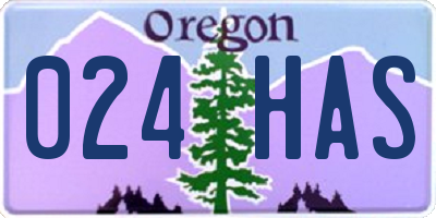 OR license plate 024HAS