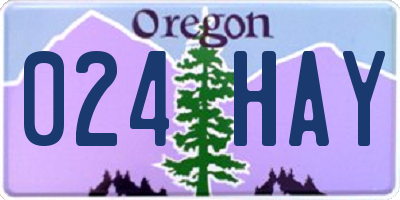 OR license plate 024HAY