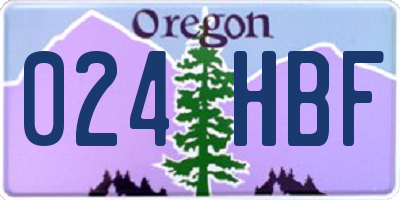 OR license plate 024HBF