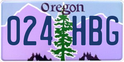 OR license plate 024HBG