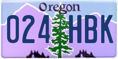 OR license plate 024HBK