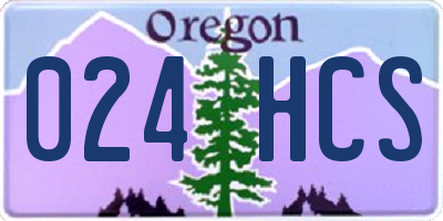 OR license plate 024HCS