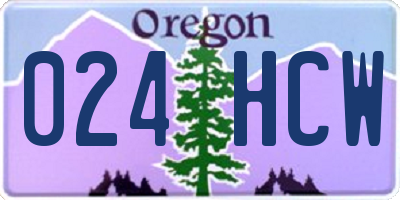 OR license plate 024HCW