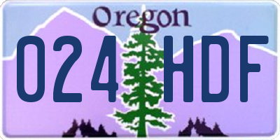 OR license plate 024HDF