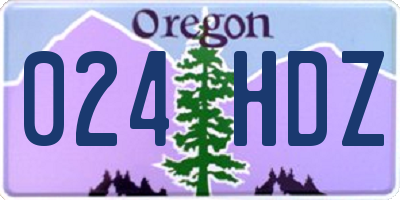 OR license plate 024HDZ