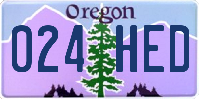 OR license plate 024HED