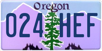 OR license plate 024HEF