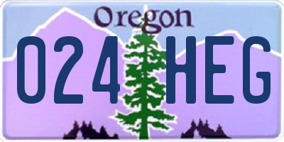 OR license plate 024HEG