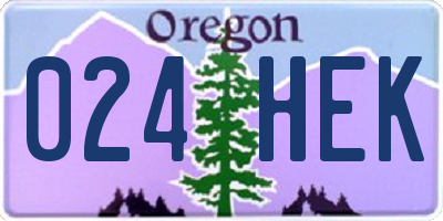 OR license plate 024HEK