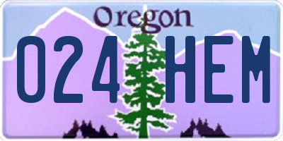 OR license plate 024HEM