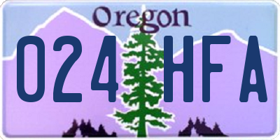 OR license plate 024HFA