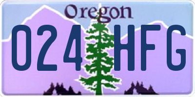 OR license plate 024HFG