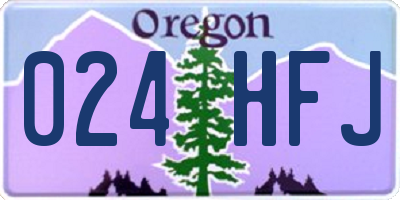 OR license plate 024HFJ