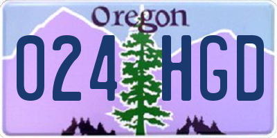OR license plate 024HGD