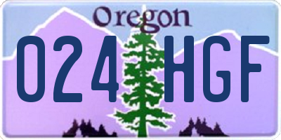 OR license plate 024HGF