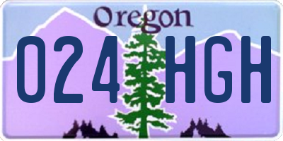 OR license plate 024HGH
