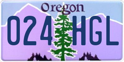 OR license plate 024HGL
