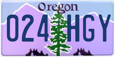 OR license plate 024HGY
