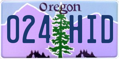 OR license plate 024HID