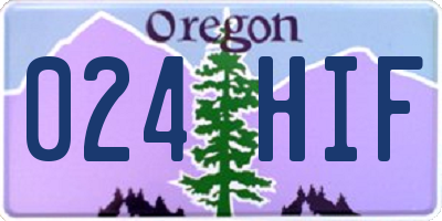 OR license plate 024HIF